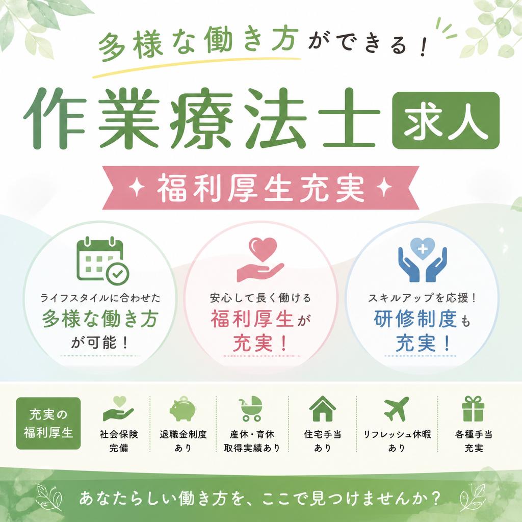 多様な働き方ができる！福利厚生充実の作業療法士求人