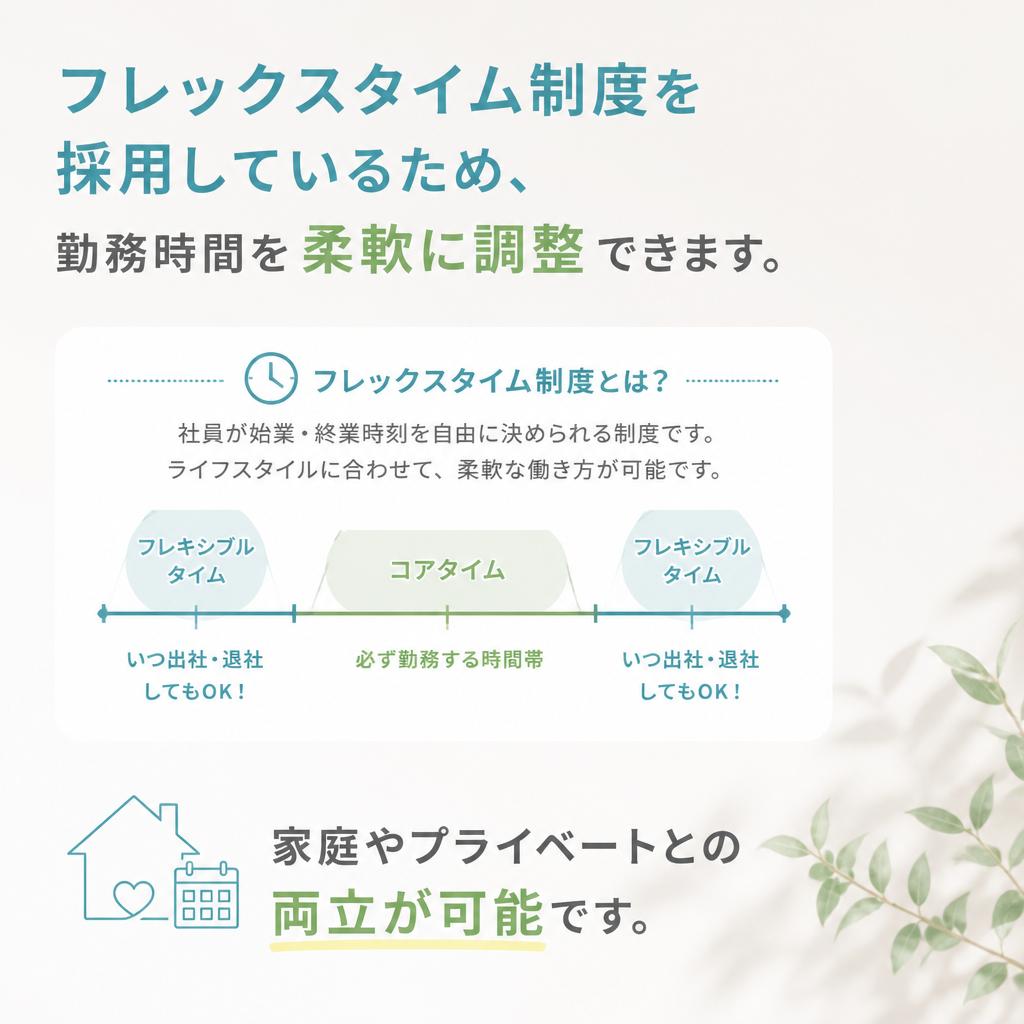 ライフスタイルに合わせたフレックスタイム制度