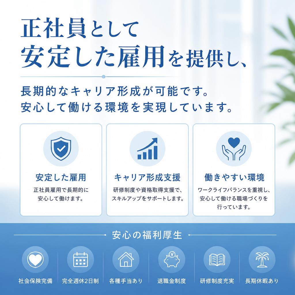 正社員としての安定した雇用形態
