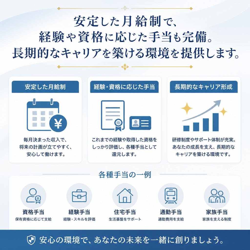 充実した待遇と雇用保障