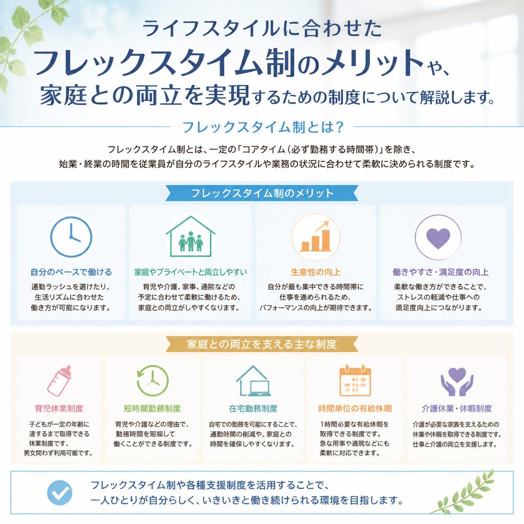 フレックスタイム制で働きやすさ抜群！