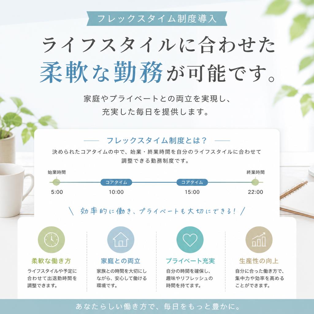 フレックスタイム制度で自分の時間を大切に