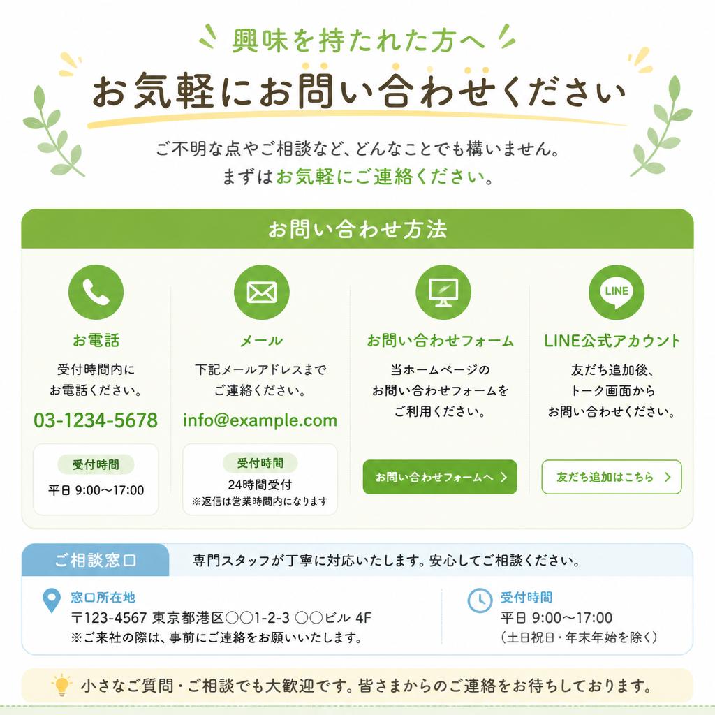今すぐお問い合わせを！
