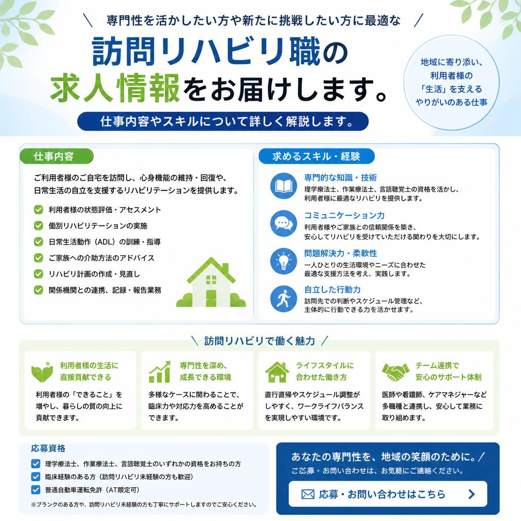訪問リハビリ専門職の求人