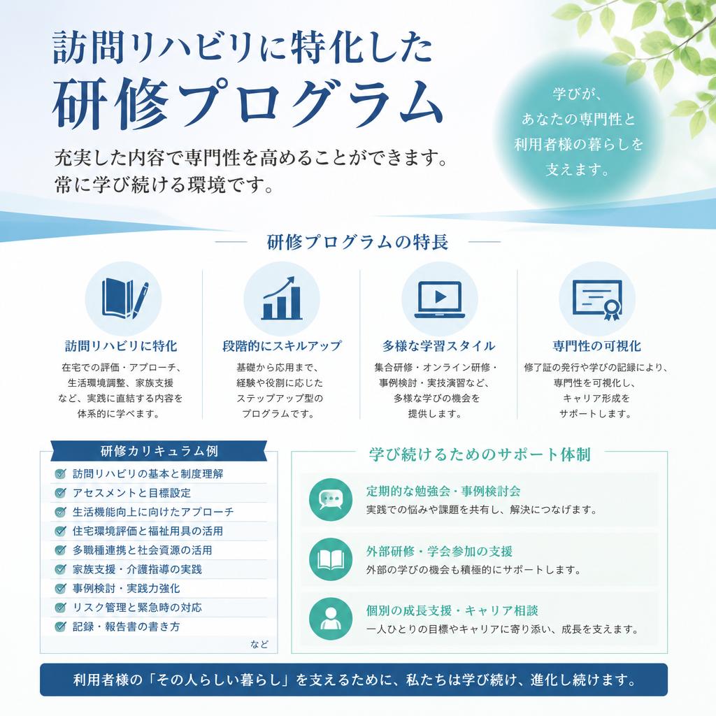 充実したスキルアップ研修