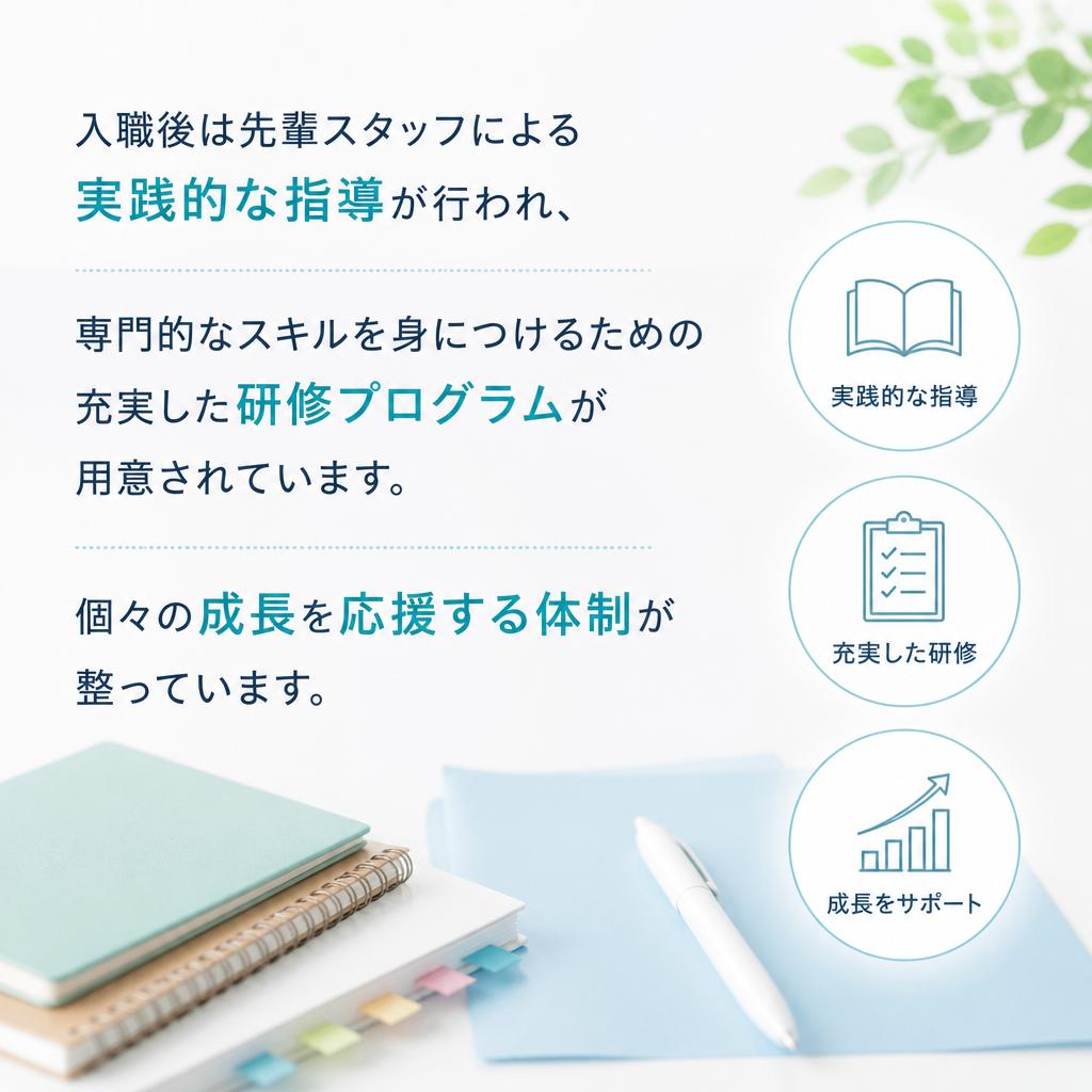 充実した研修制度でスキルアップ