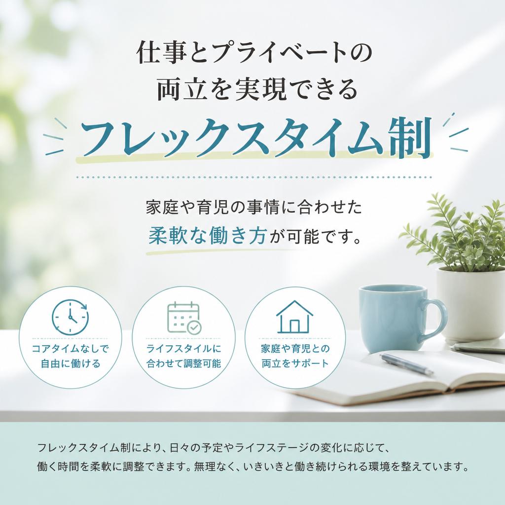 フレックスタイム制でライフスタイルに合わせた働き方