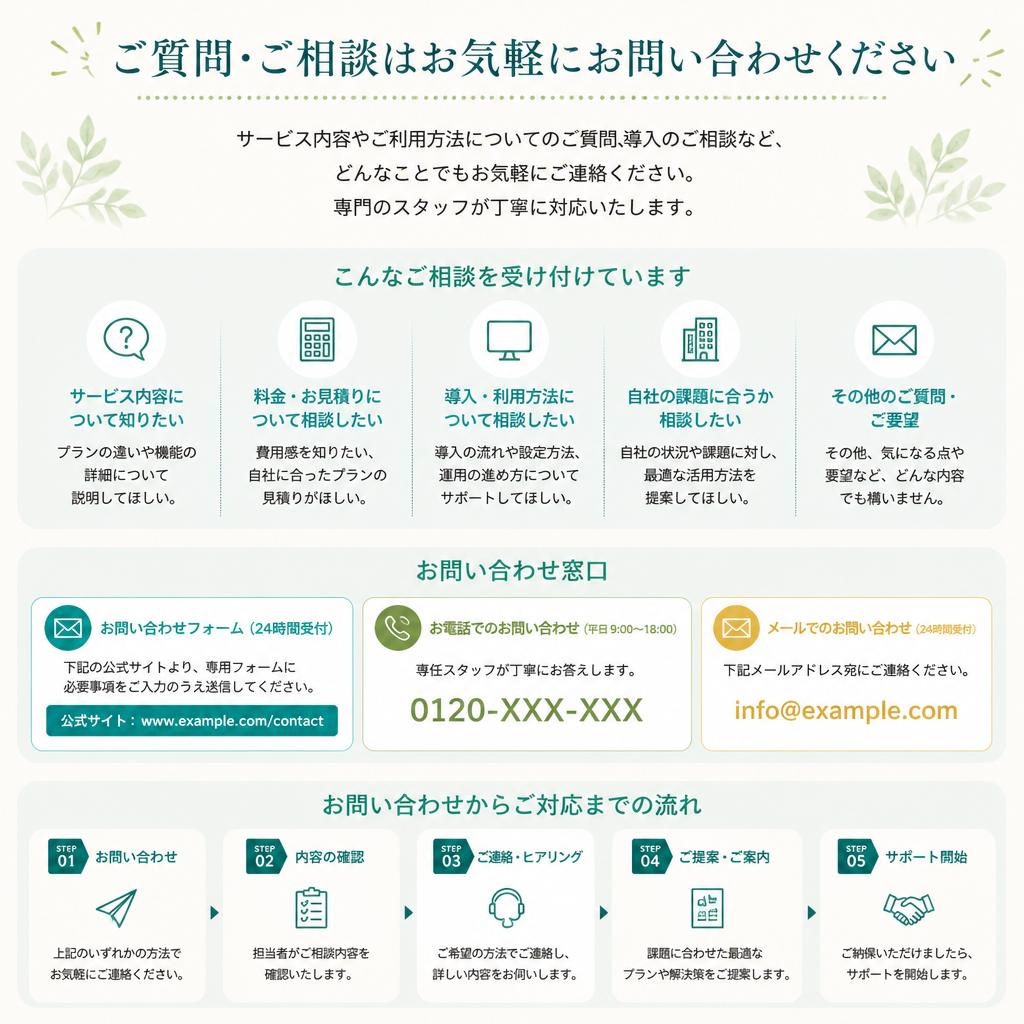 お気軽にお問い合わせください！