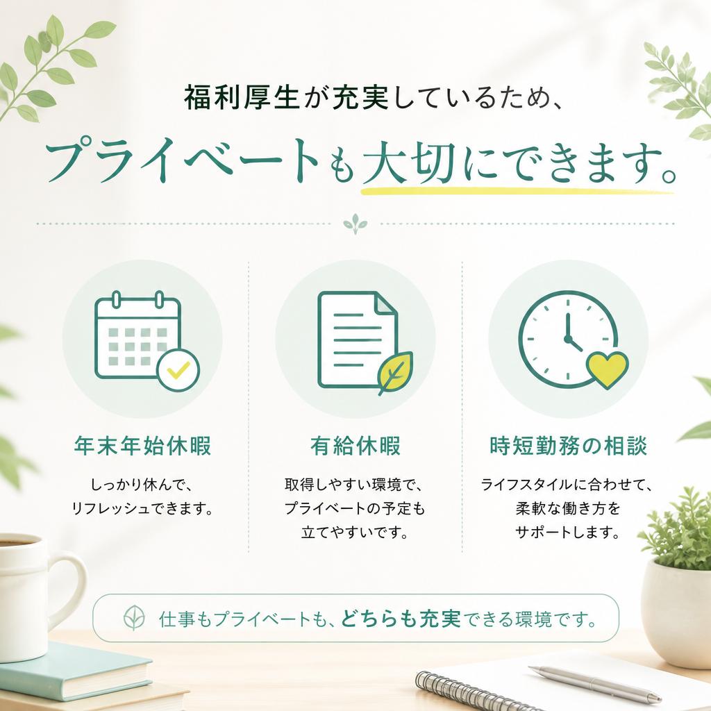 充実した福利厚生で安心