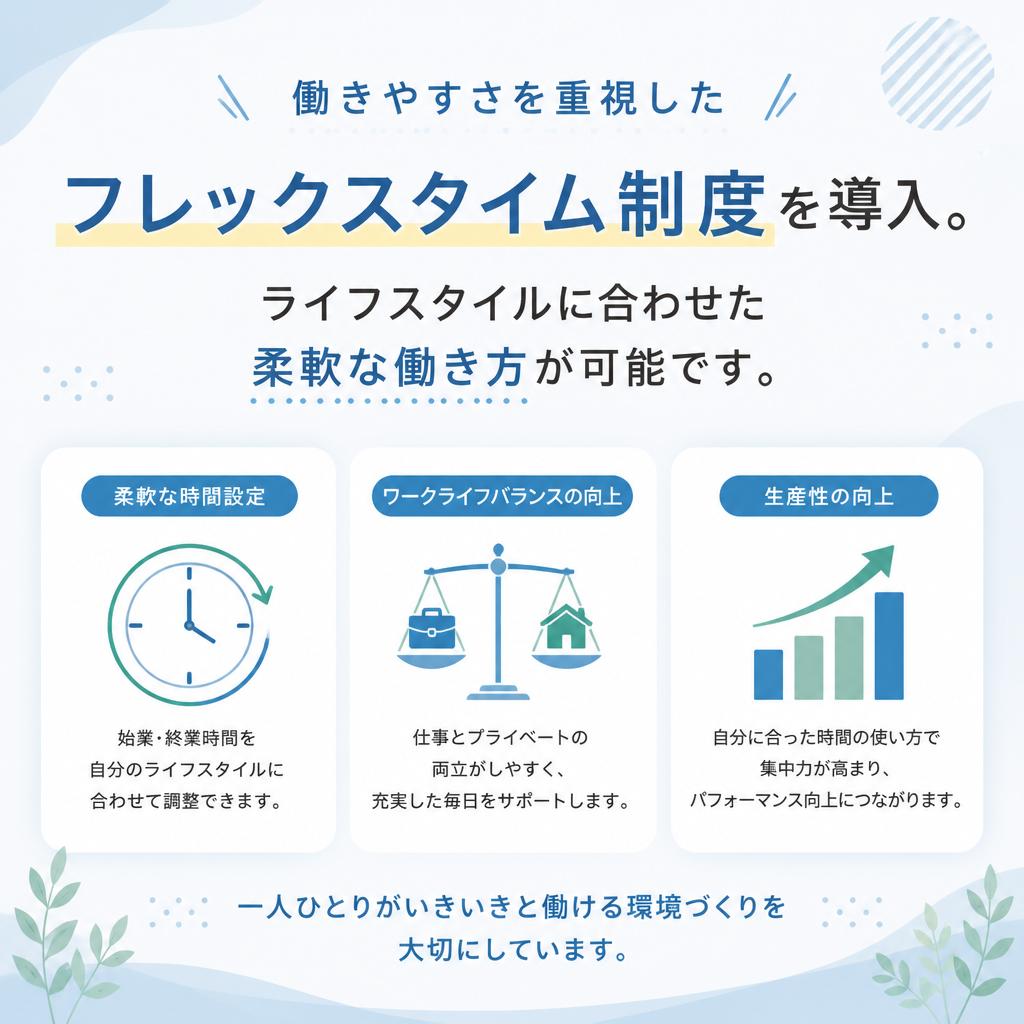 フレックスタイム制度の導入