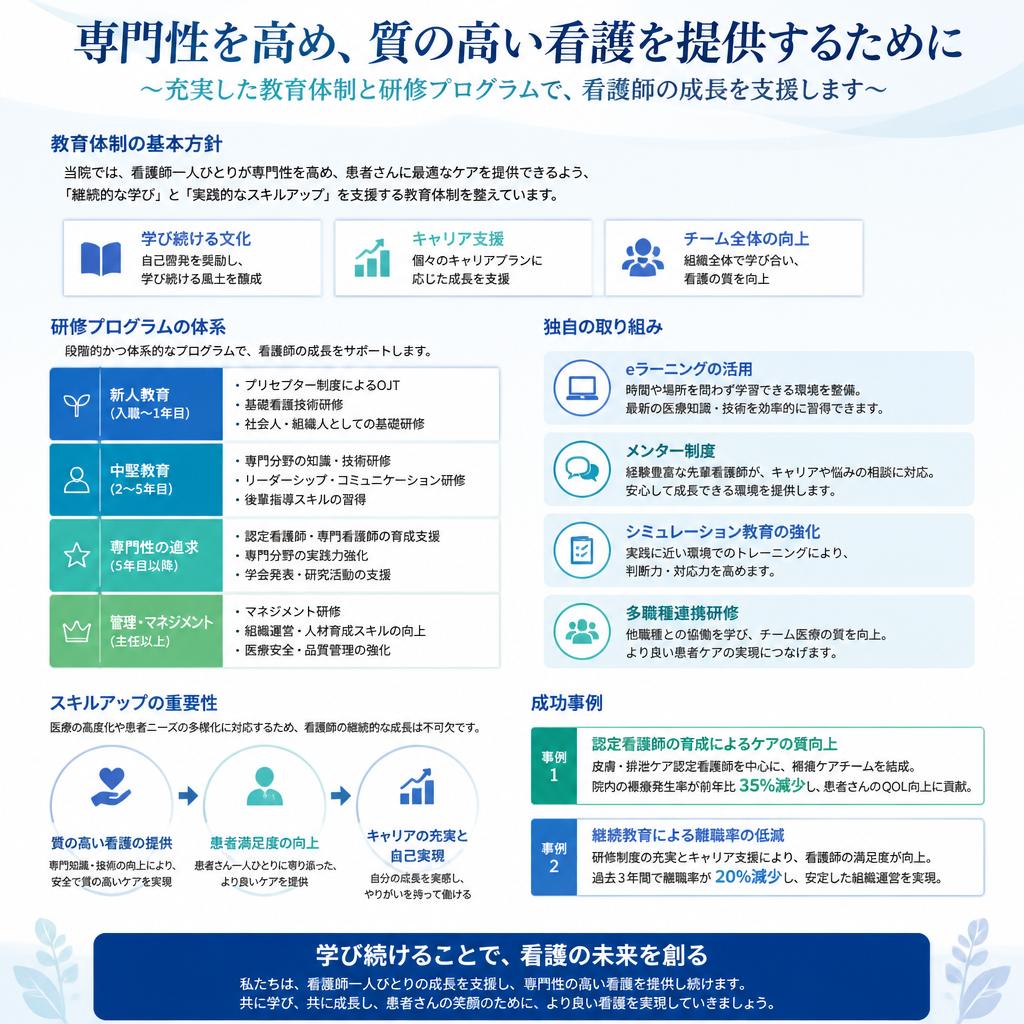 スキルアップと教育体制